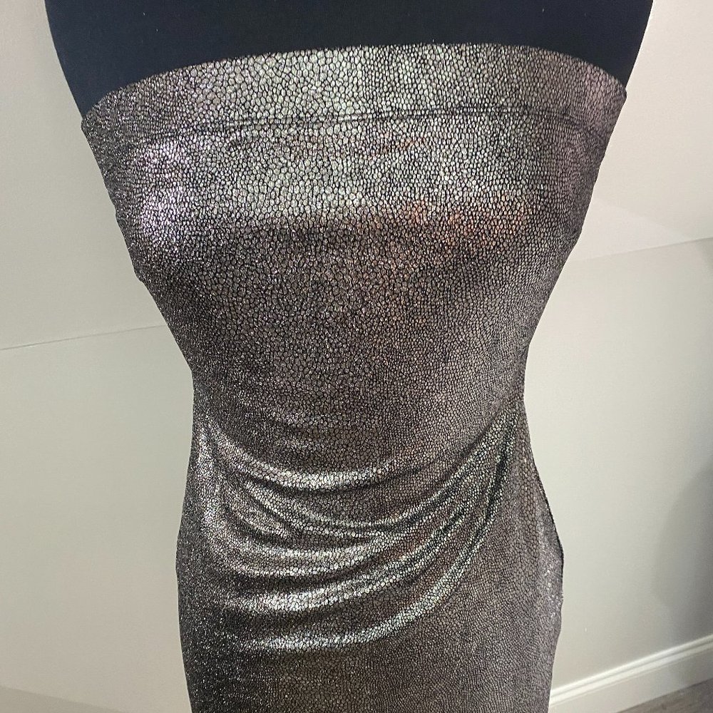 Strapless Metallic Cocktail Dress
